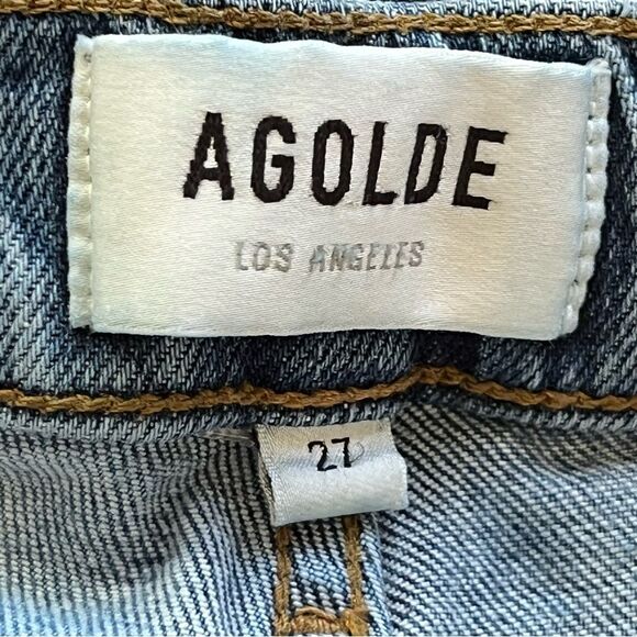 AGOLDE Jeans Size 27 Nico High Rise Slim Fit Denim Cropped Distressed - Picture 5 of 6